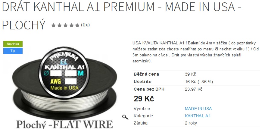 Drát Kanthal A1 PREMIUM - MADE IN USA - plochý